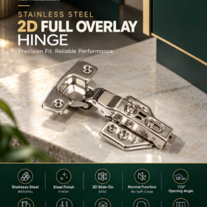 Sterling Stainless Steel 2D Full Overlay Hinge