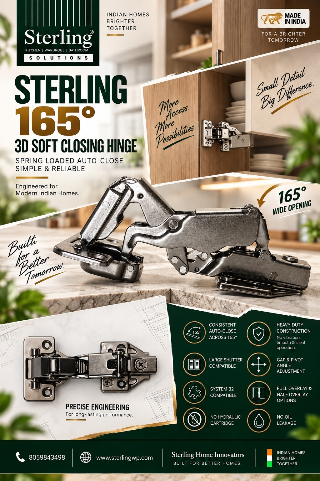 Sterling 165 Degree Corner Cabinet Hinge