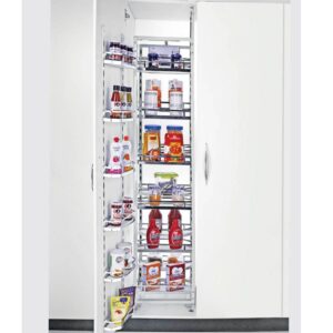 CHROME FINISH WOODEN BASE PANTRY