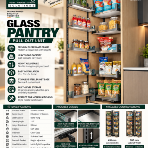 Sterling Glass Pantry Pull Out Unit – Soft Close