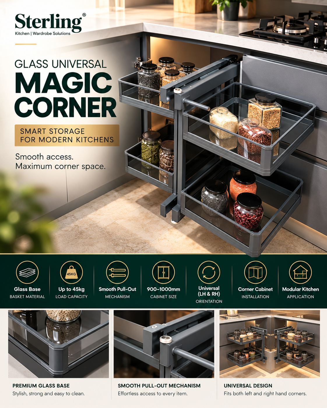 Sterling Glass Universal Magic Corner - Image 3