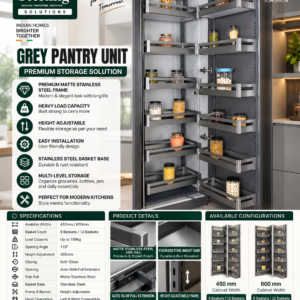 Sterling Grey Pantry Unit – Auto-Slide Soft-Close