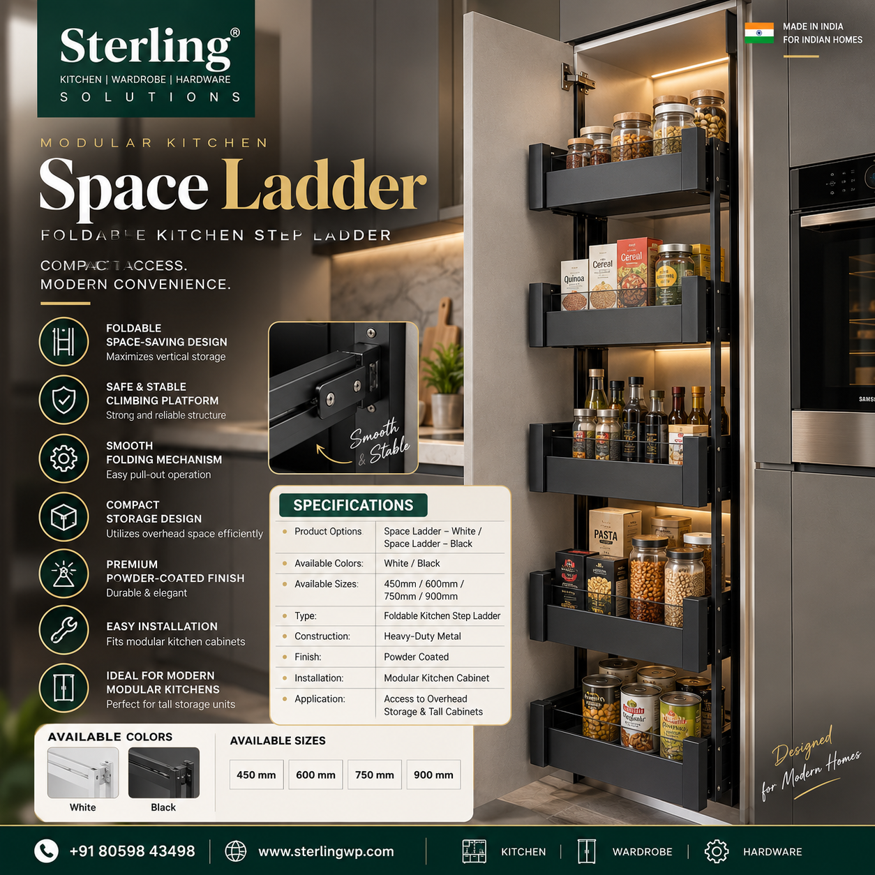 Sterling Basket Space Ladder - Image 3