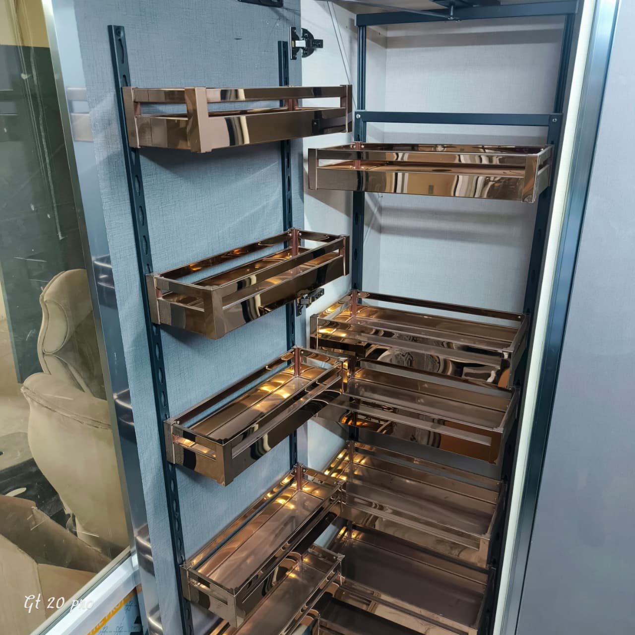 Sterling Rose Gold Stainless Steel Pantry Unit - Image 3
